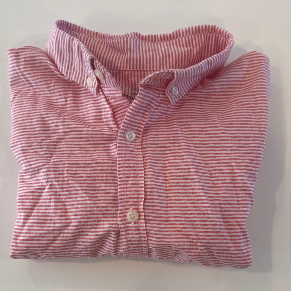 Vineyard Vines Pink Striped Button-Up Shirt size L (16)
